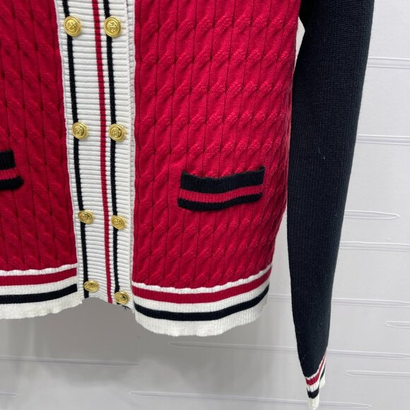 Miu Miu 2025 latest color-block shawl collar knitted cardigan - Picture 4 of 8